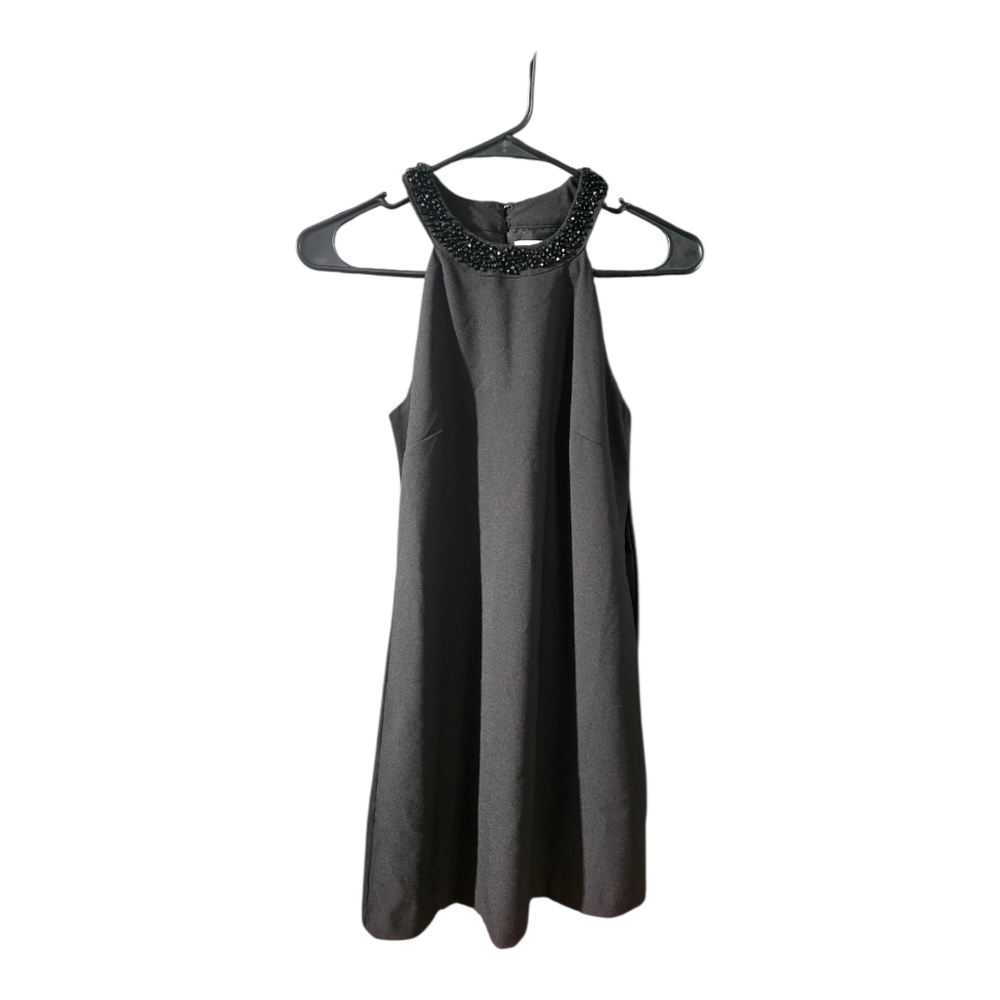 Banana Republic Beaded Halter Top Dress Black Size 00 Petite